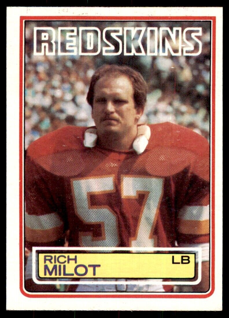 1983 TOPPS+ RICH MILOT WASHINGTON REDSKINS #192