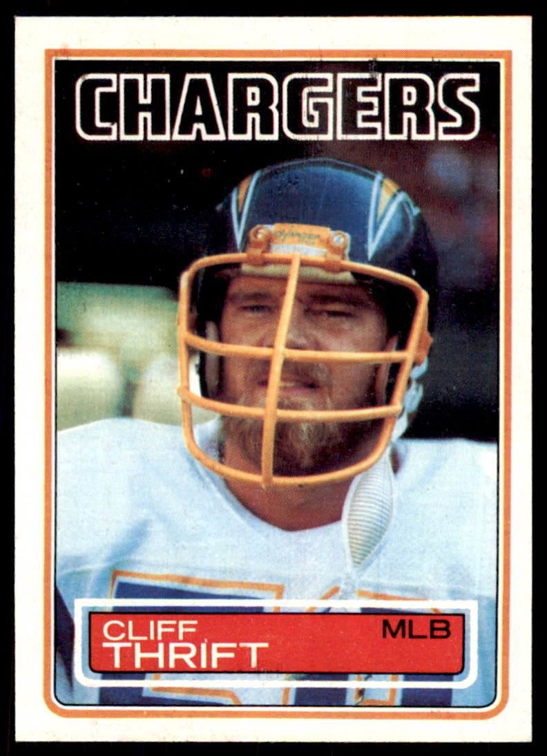 1983 TOPPS] CLIFF THRIFT SAN DIEGO CHARGERS #380