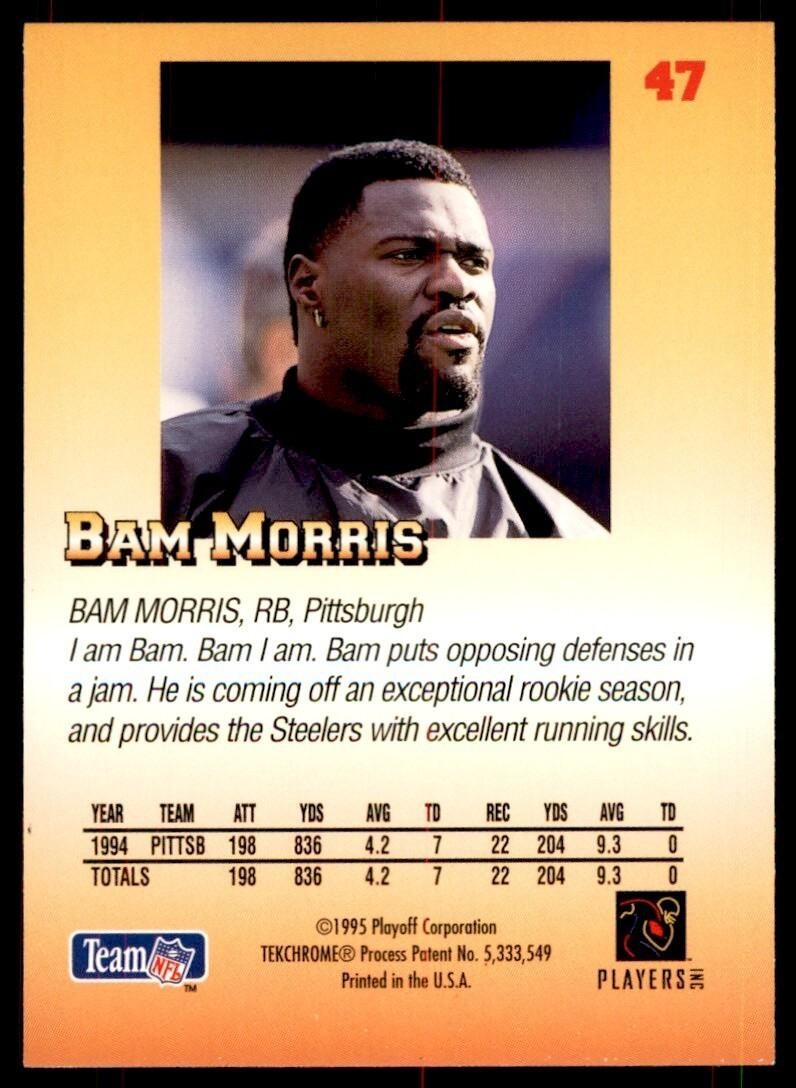 1995 Playoff Bam Morris Football Cards #47