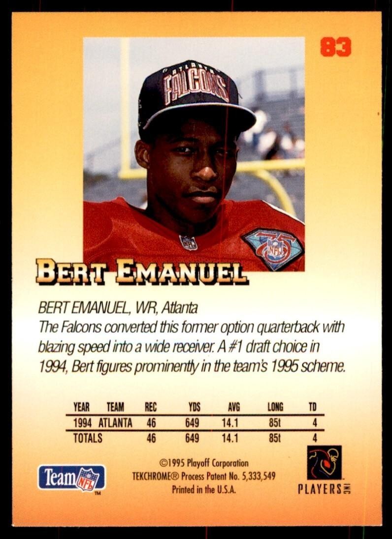 1995 Playoff Bert Emanuel Football Cards #83