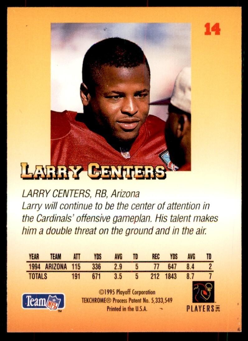 1995 Playoff Larry Centers Football Cards #14