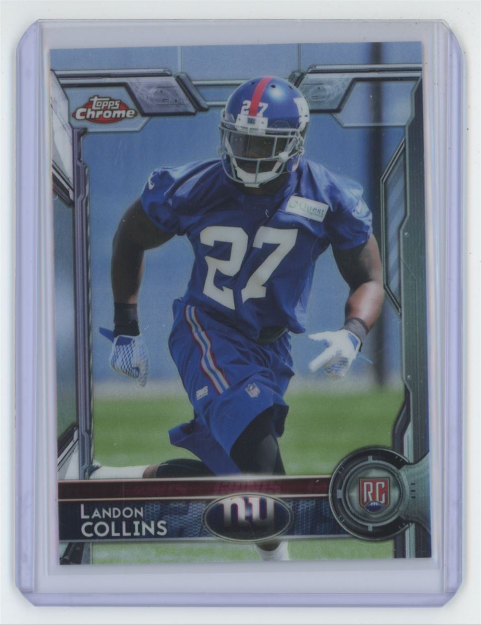2015 Topps Chrome Football Card Landon Collins Rookie New York Giants #118