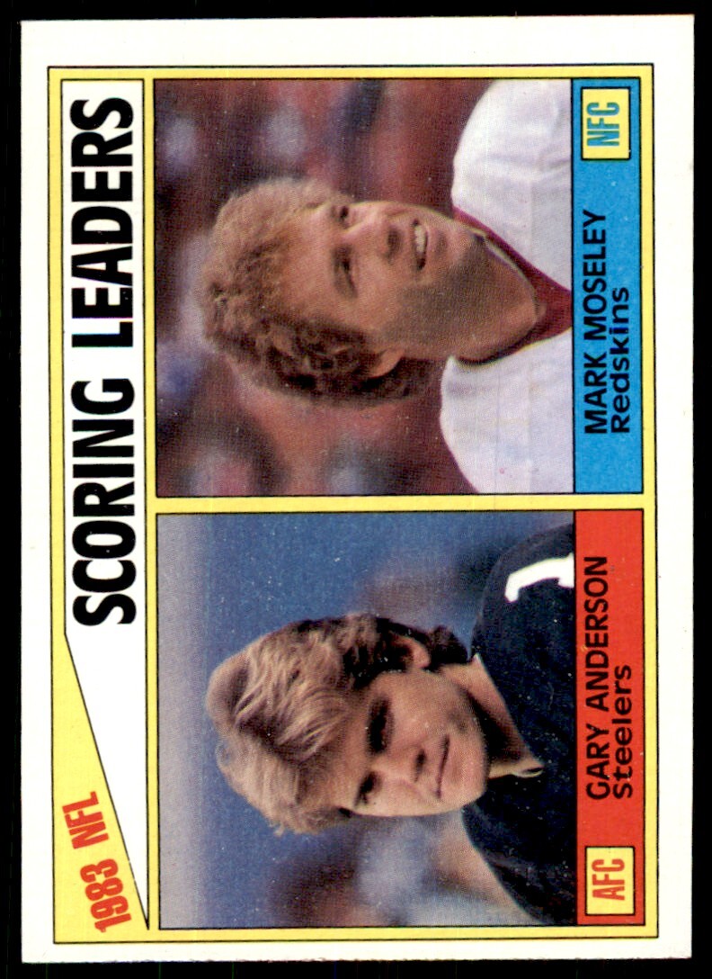 1984 TOPPS. GARY ANDERSON/MARK MOSELEY STEELERS/REDSKINS #205