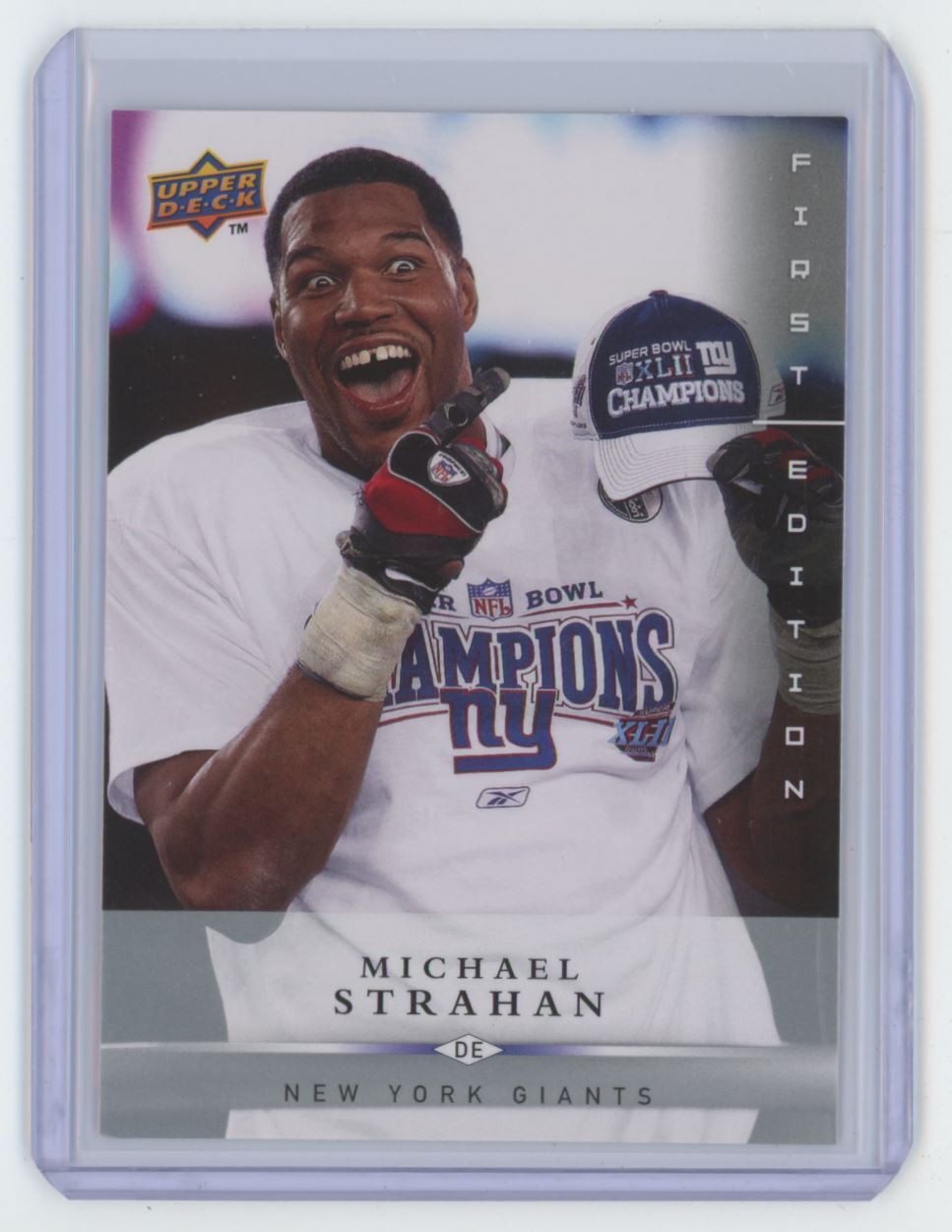 2008 Upper Deck First Edition Football Card Michael Strahan New York Giants #94