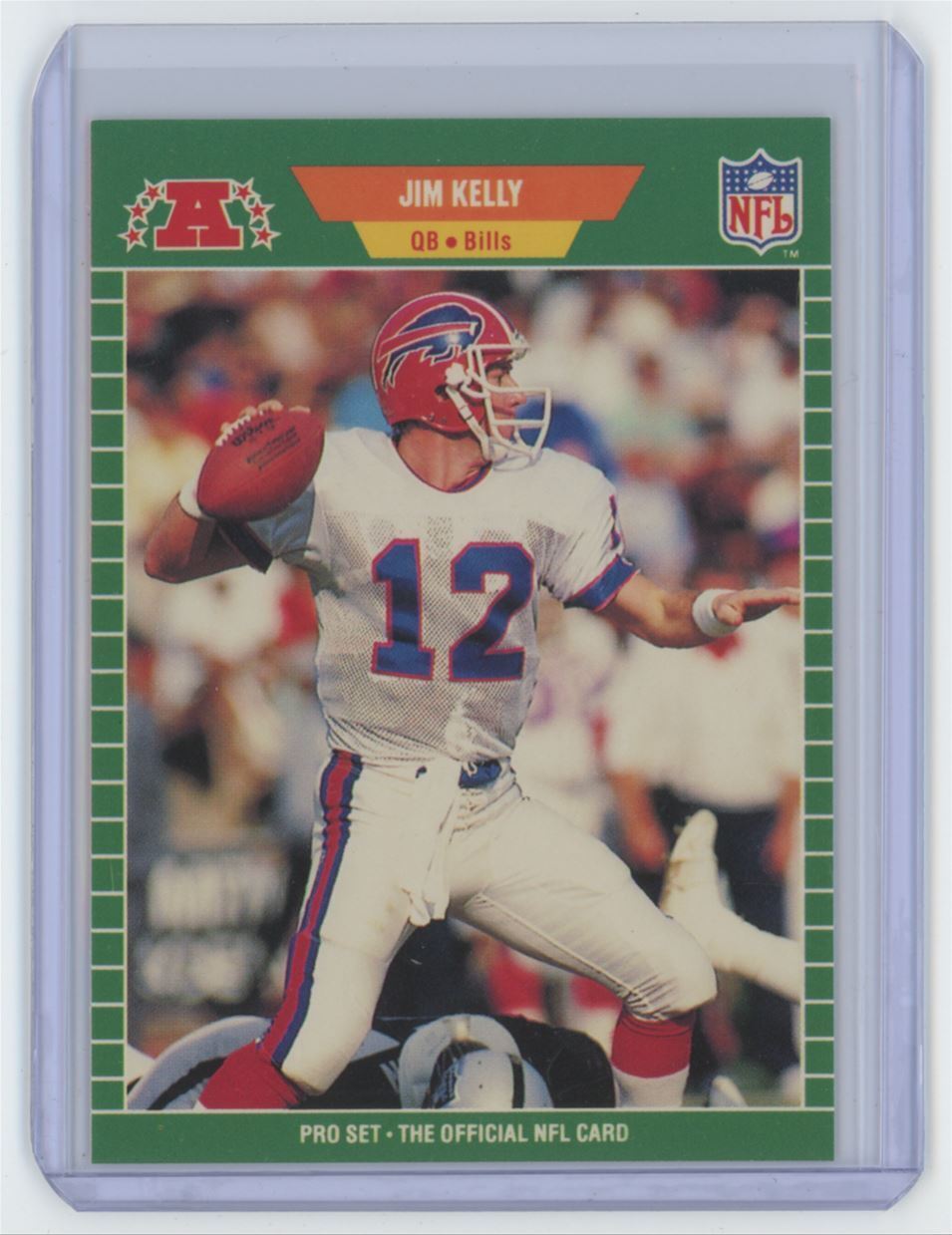 1989 Pro Set NFL Jim Kelly Football Card Buffalo Bills #22