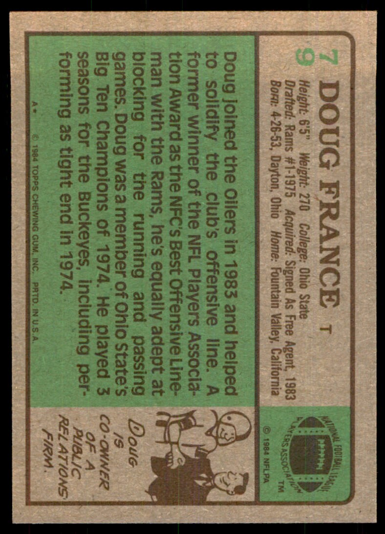 1984 TOPPS} DOUG FRANCE* HOUSTON OILERS #79