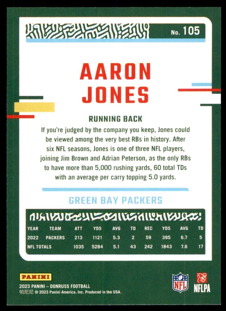 2023 Donruss Aaron Jones Green Bay Packers #105