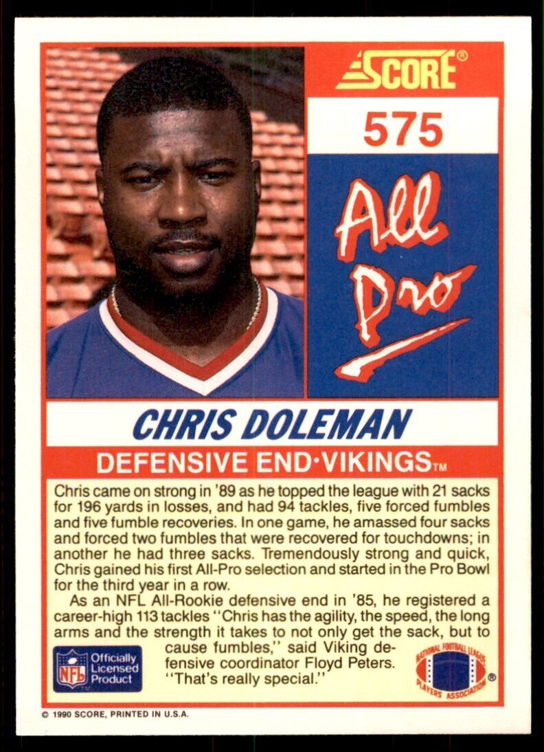 1990 Score Chris Doleman Minnesota Vikings #575