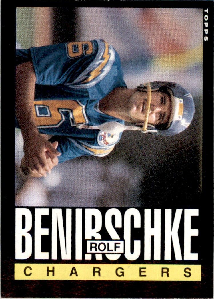 1985 TOPPS ROLF BENIRSCHKE. SAN DIEGO CHARGERS #368