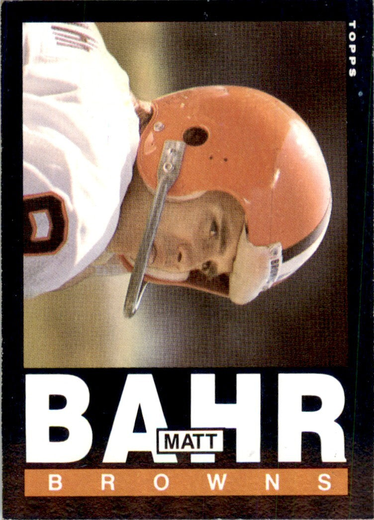1985 TOPPS; MATT BAHR. CLEVELAND BROWNS #222