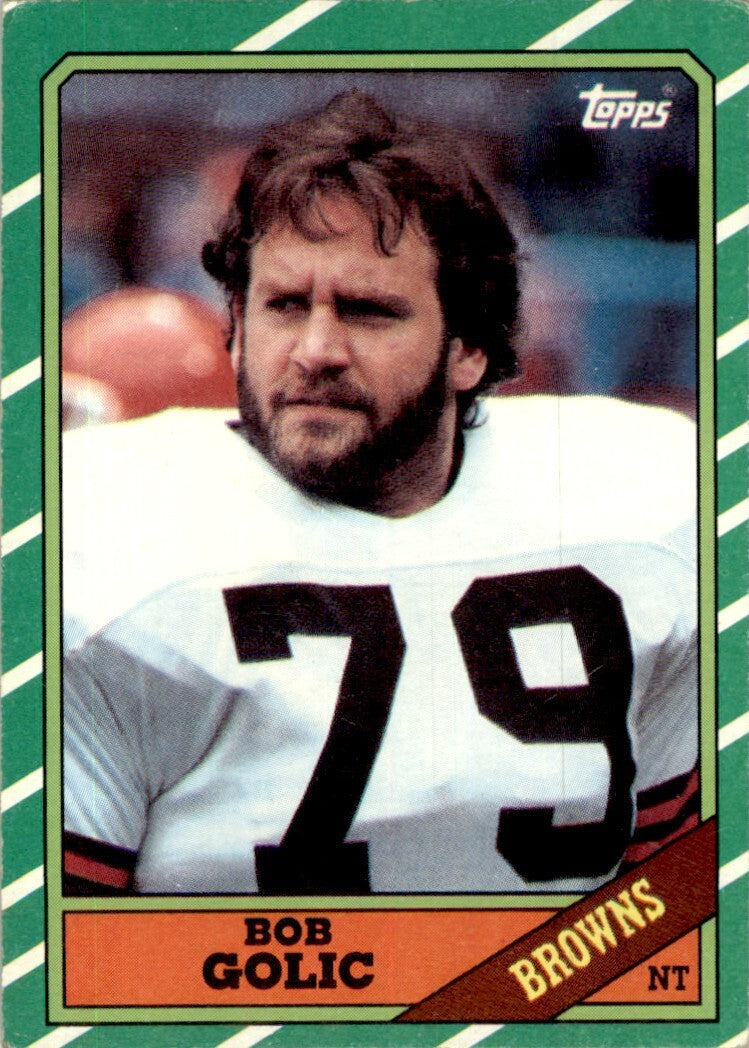 1986 TOPPS BOB GOLIC. CLEVELAND BROWNS #194