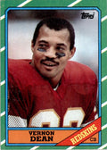 1986 TOPPS. VERNON DEAN; WASHINGTON REDSKINS #182