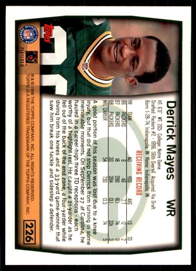 1999 Topps Derrick Mayes Green Bay Packers #226