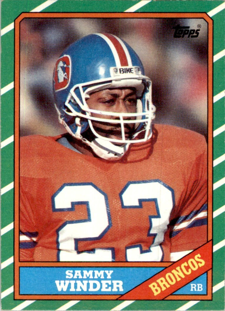 1986 Topps. Sammy Winder. Denver Broncos #113