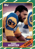 1986 TOPPS^ TONY HUNTER. LOS ANGELES RAMS #81