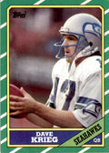 1986 TOPPS^ DAVE KRIEG SEATTLE SEAHAWKS #201
