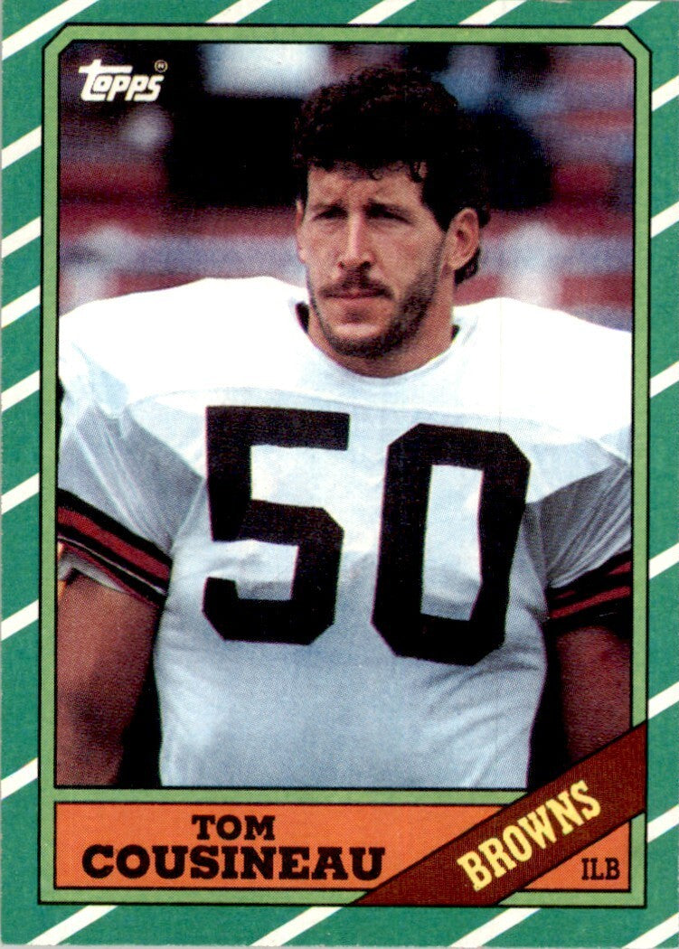 1986 TOPPS} TOM COUSINEAU. CLEVELAND BROWNS #197