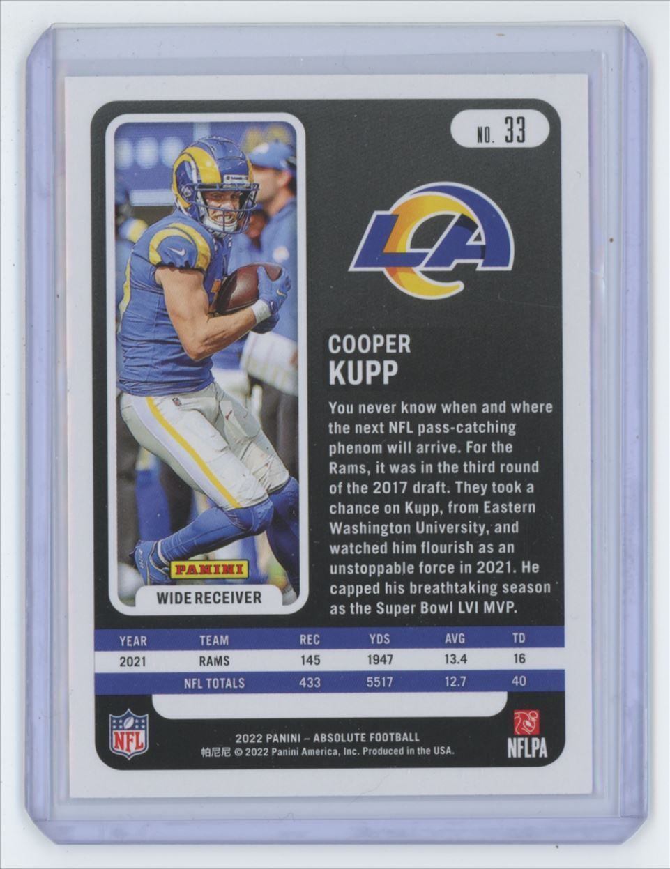 2022 Panini Absolute Cooper Kupp Football Card #33