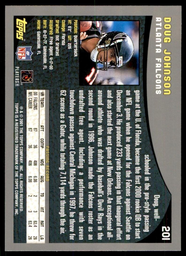 2001 TOPPS DOUG JOHNSON ATLANTA FALCONS #201