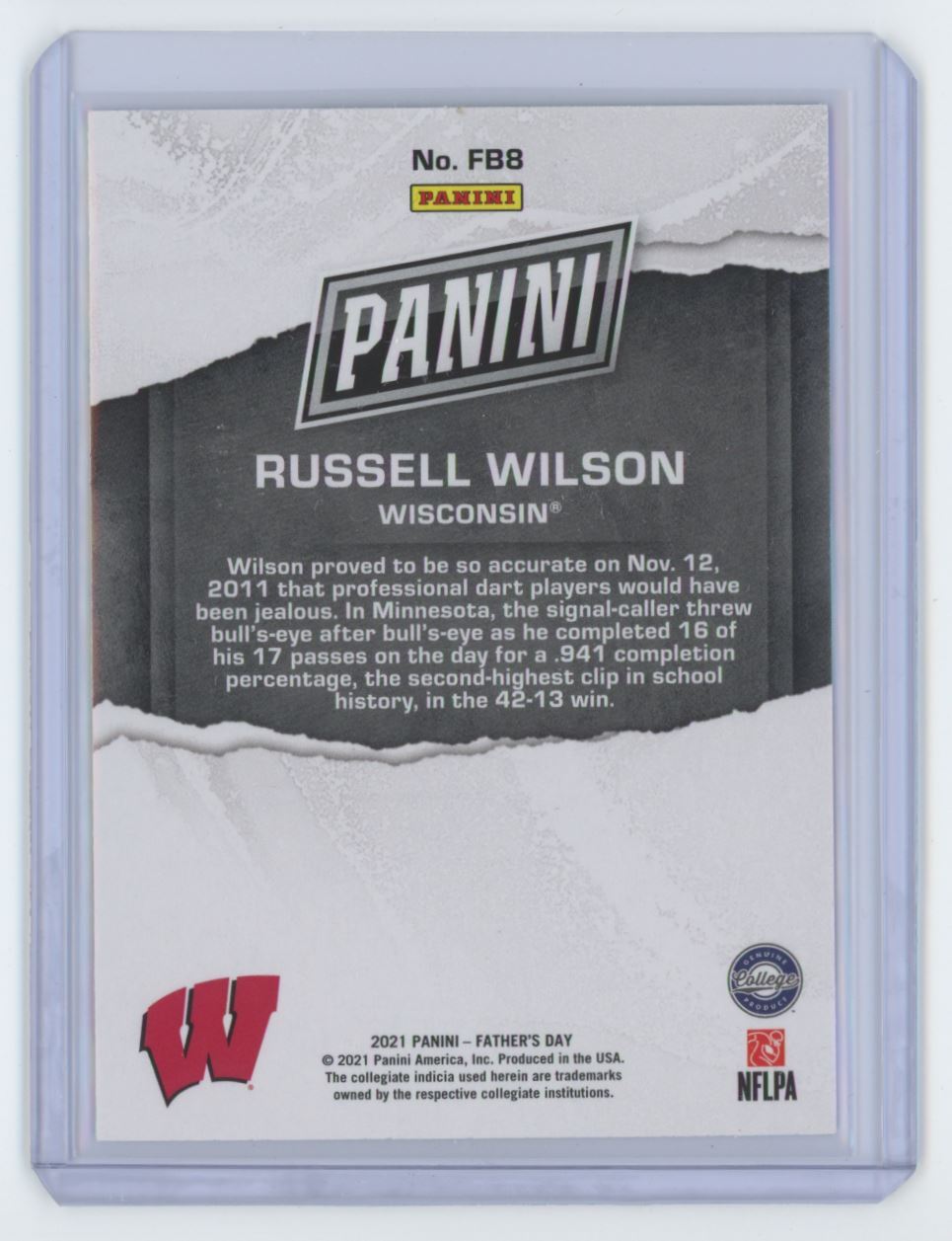 2021 Panini Father's Day Russell Wilson Football Card #FB8