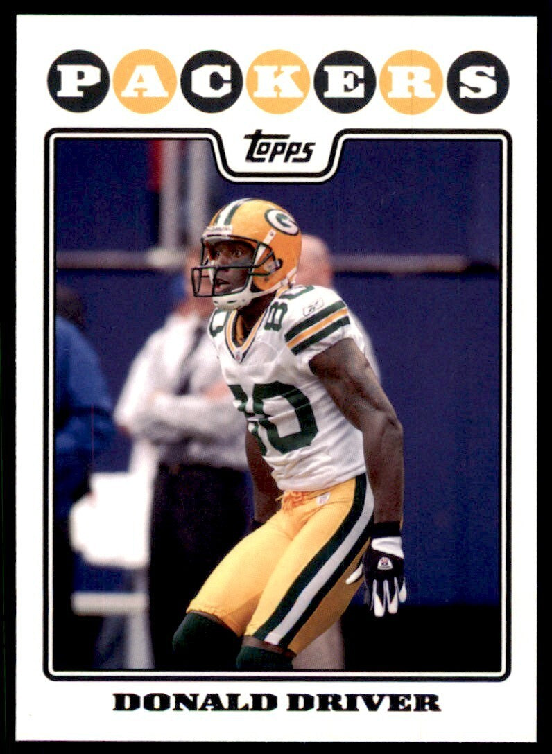 2008 TOPPS DONALD DRIVER GREEN BAY PACKERS #132