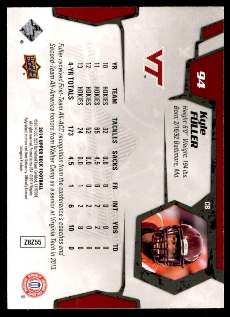 2014 Upper Deck. Kyle Fuller Football Cards #94