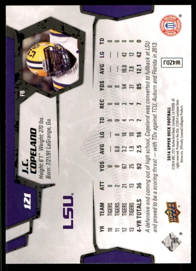 2014 Upper Deck. J.C. Copeland Football Cards #121