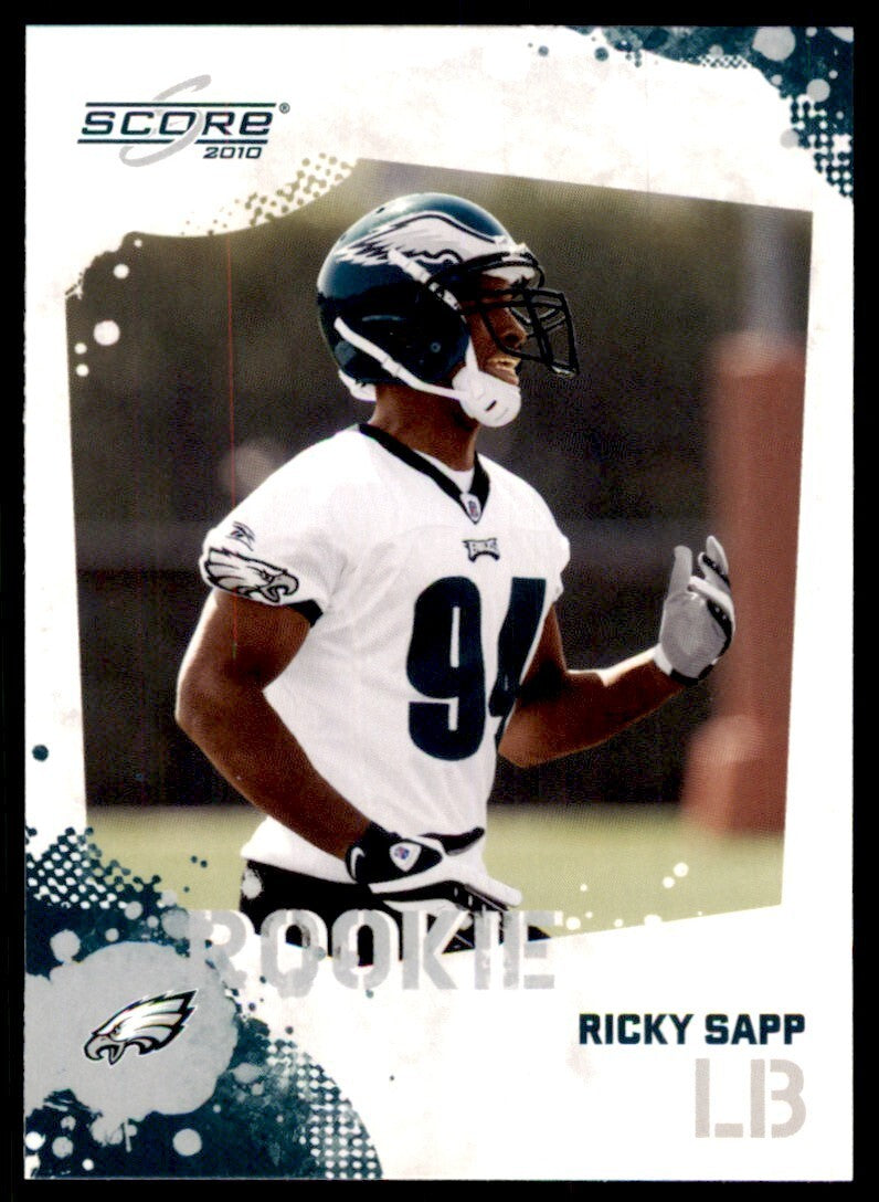 2010 SCORE RICKY SAPP ROOKIE PHILADELPHIA EAGLES #381
