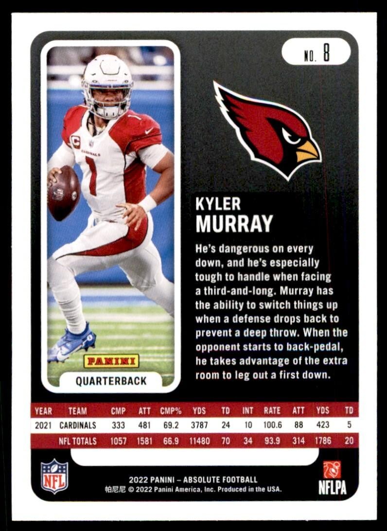 2022 PANINI ABSOLUTE KYLER MURRAY ARIZONA CARDINALS #8.