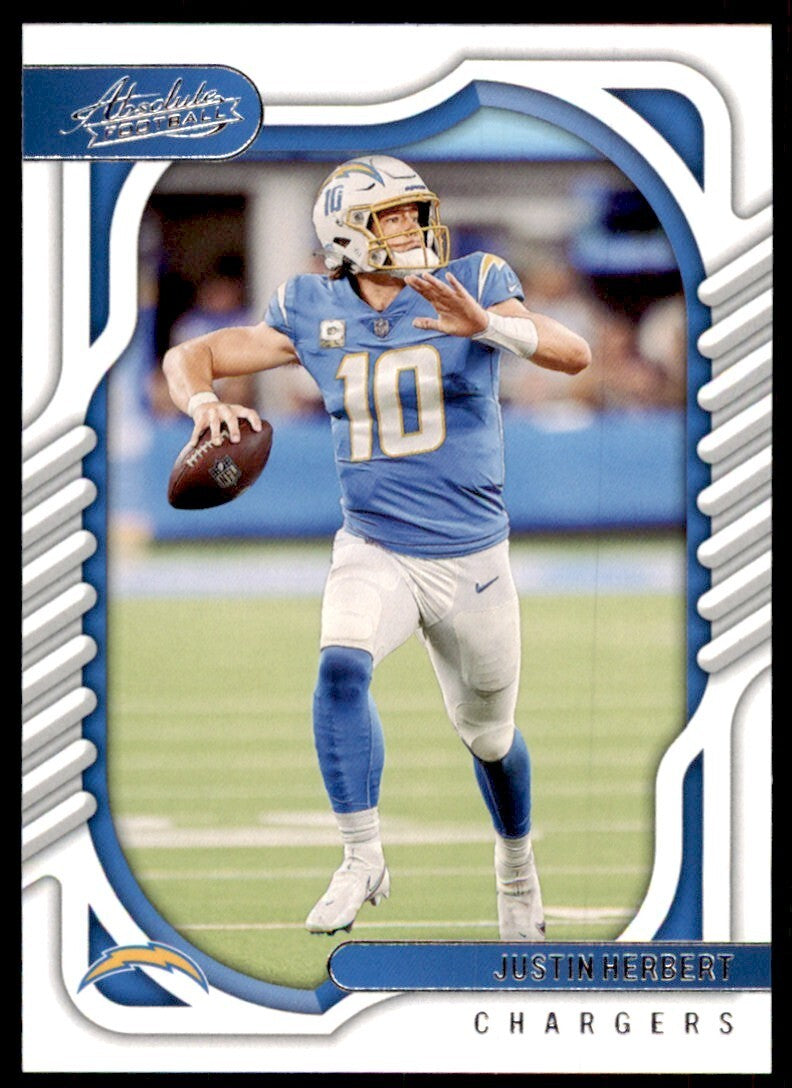 2022 PANINI ABSOLUTE! JUSTIN HERBERT. LOS ANGELES CHARGERS #87