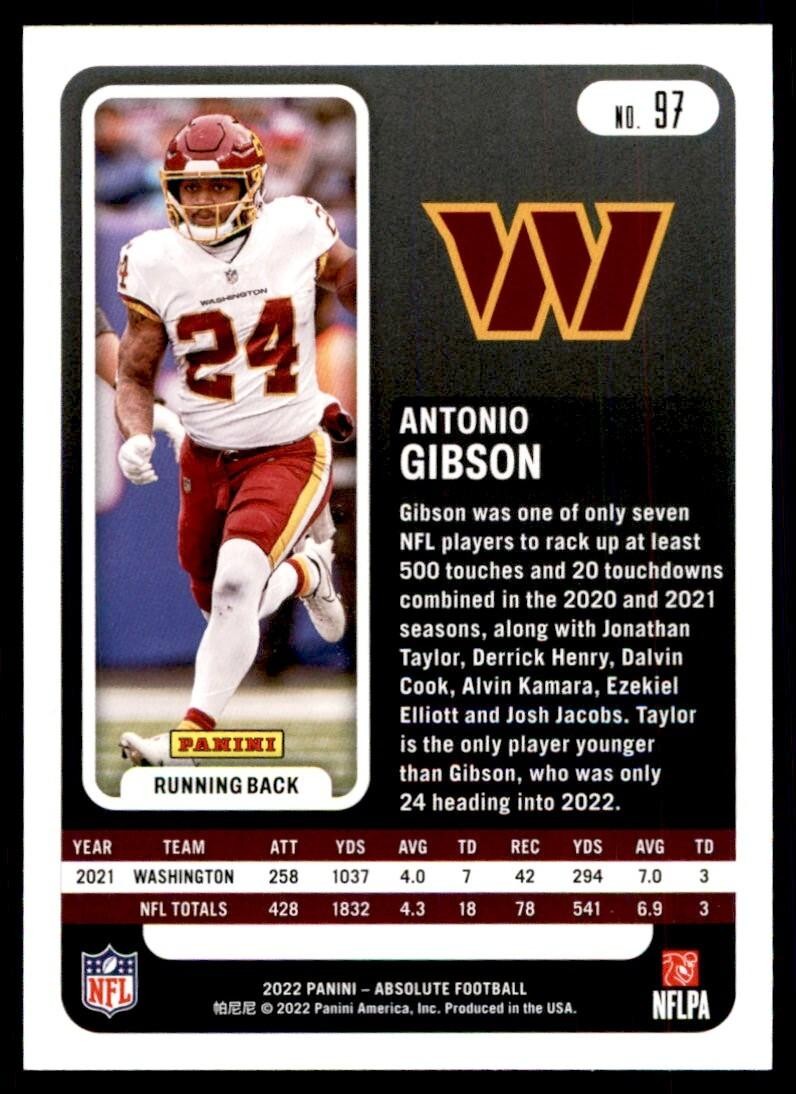 2022 PANINI ABSOLUTE ANTONIO GIBSON COMMANDERS #97