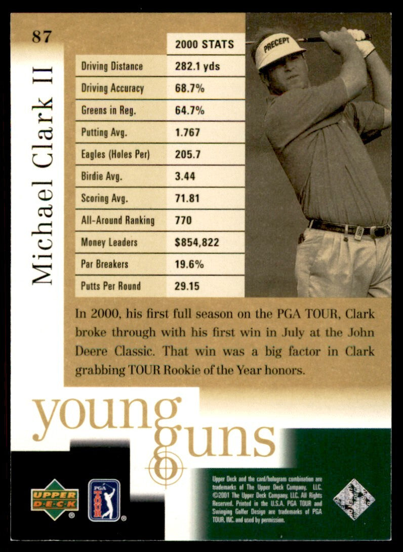 2001 Upper Deck Michael Clark Golf Card PGA Tour #87