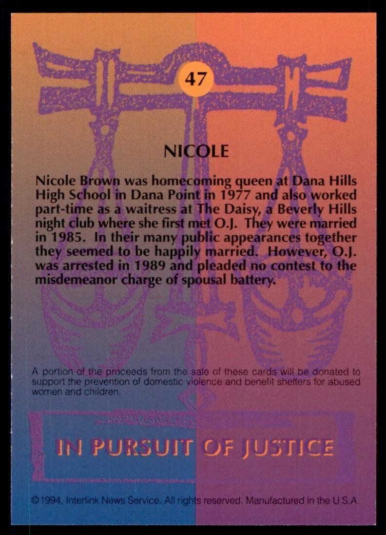1994 Interlink Nicole "In Pursuit of Justice" #47