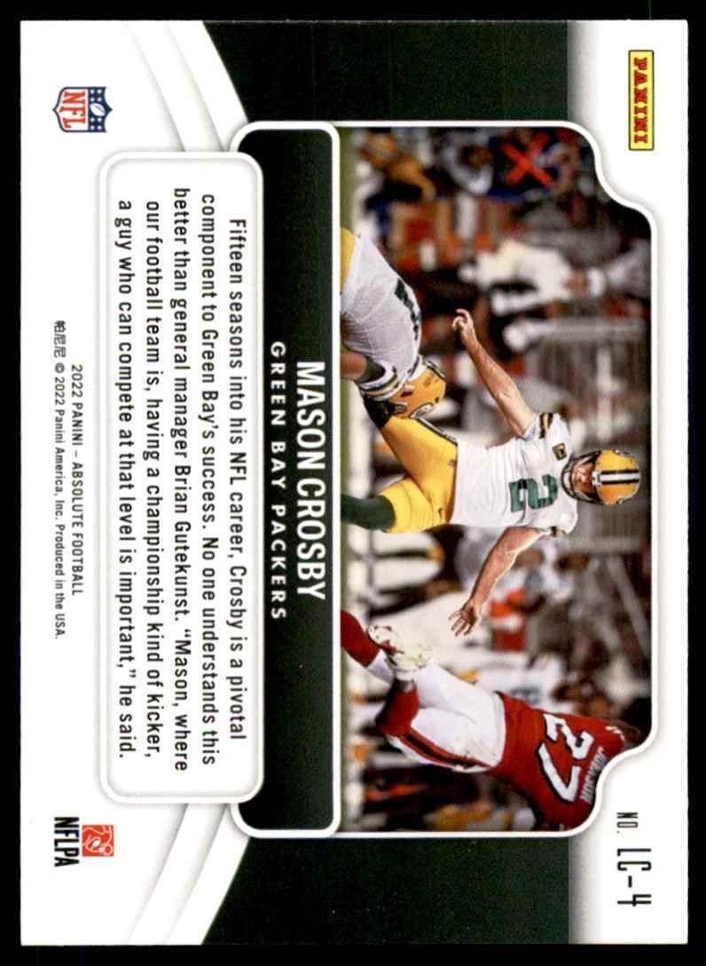 2022 PANINI ABSOLUTE MASON CROSBY GREEN BAY PACKERS #LC-4