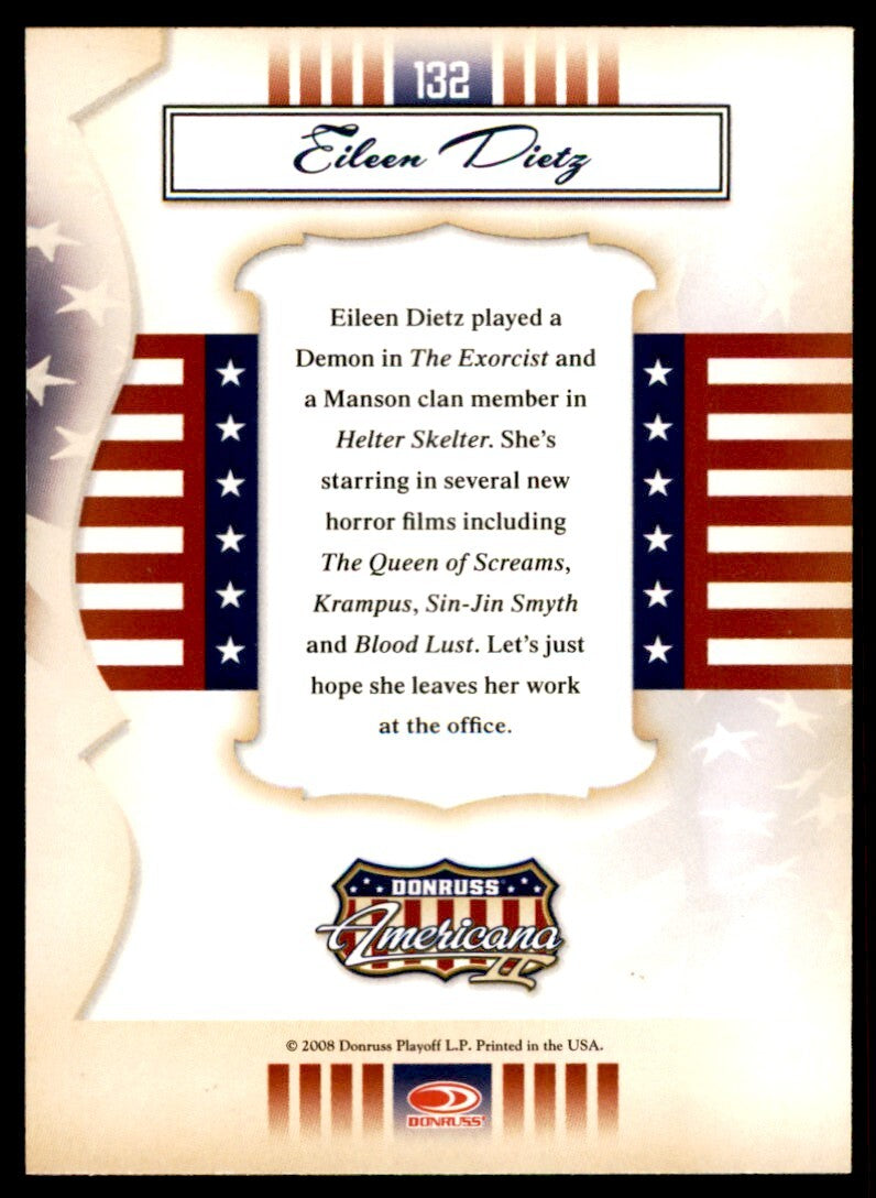 2008 Donruss Americana Card Eileen Dietz #132