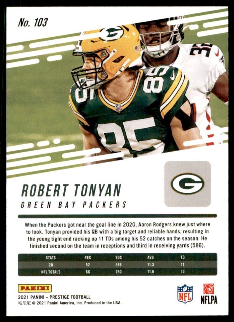 2021 PANINI PRESTIGE ROBERT TONYAN GREEN BAY PACKERS #103