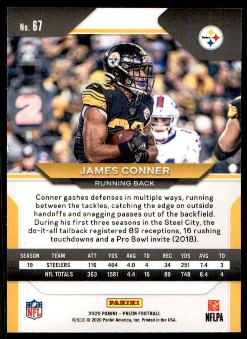 2020 PANINI PRIZM JAMES CONNER PITTSBURGH STEELERS #67