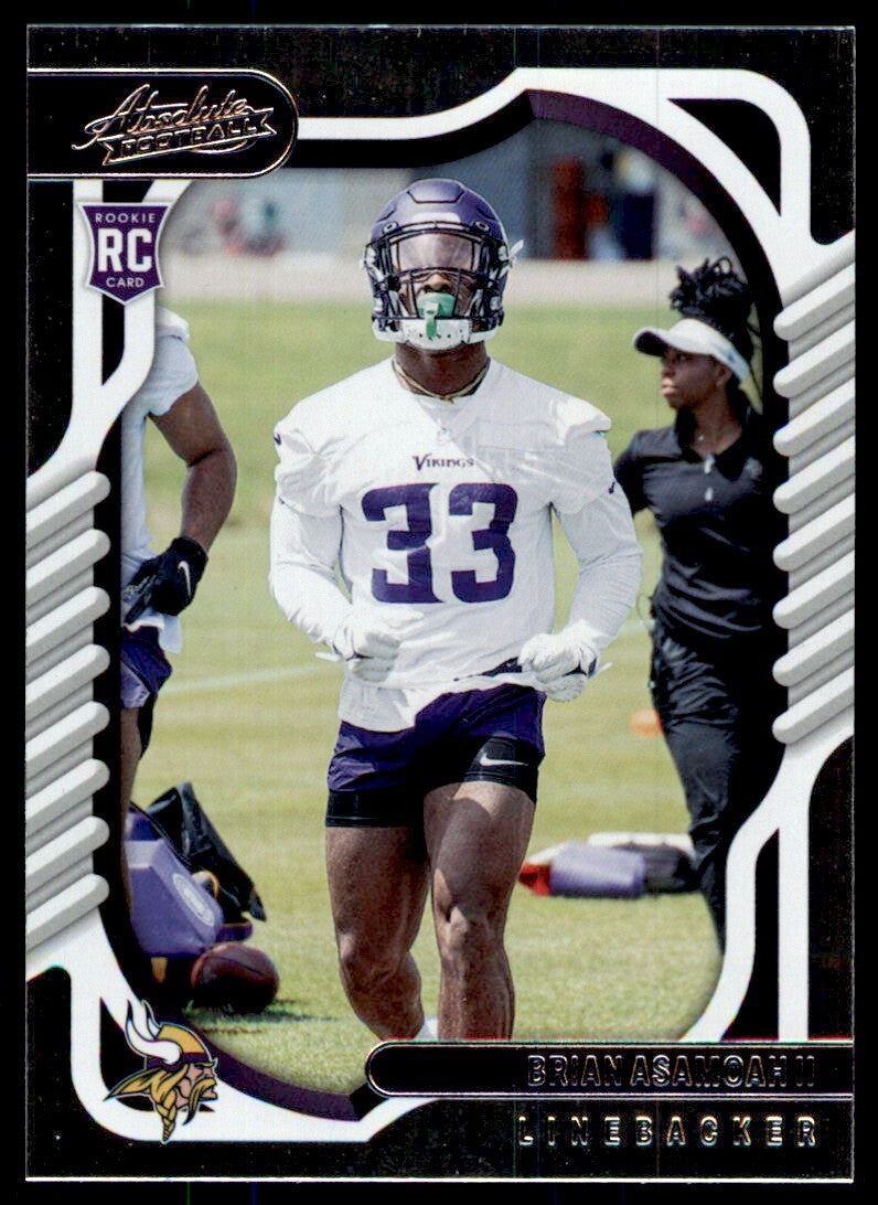 2022 PANINI ABSOLUTE. BRIAN ASAMOAH II ROOKIE MINNESOTA VIKINGS #148.