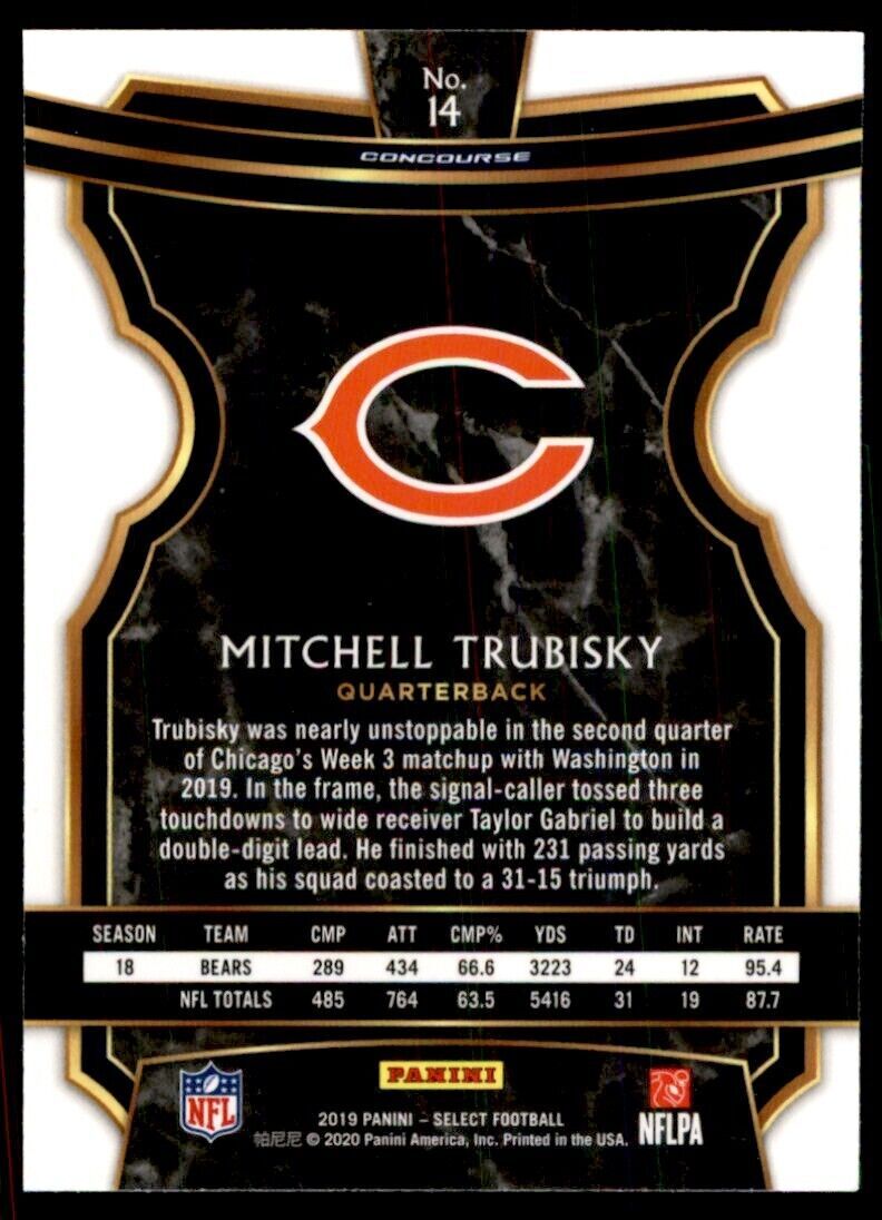 2019 PANINI SELECT MITCHELL TRUBISKY/ANTHONY MILLER  CHICAGO BEARS #14