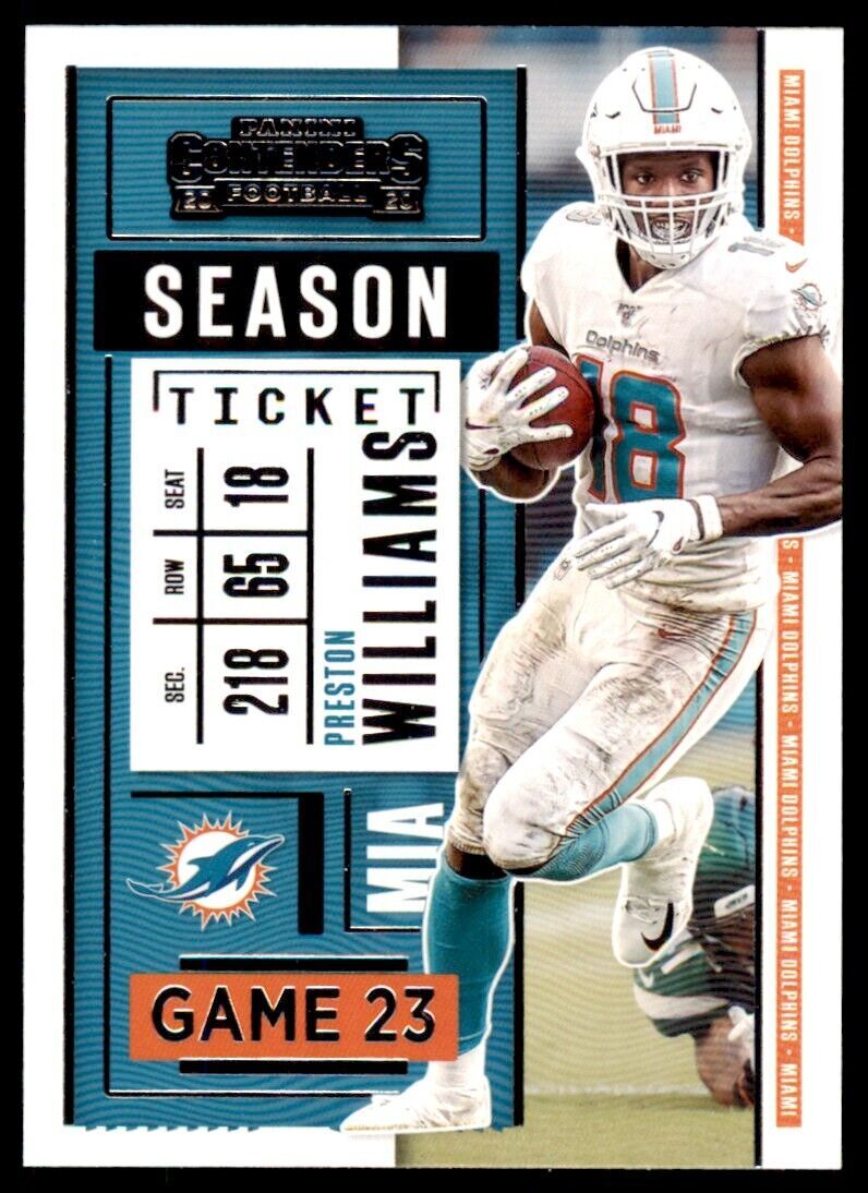 2020 Panini Contenders Preston Williams Miami Dolphins #48