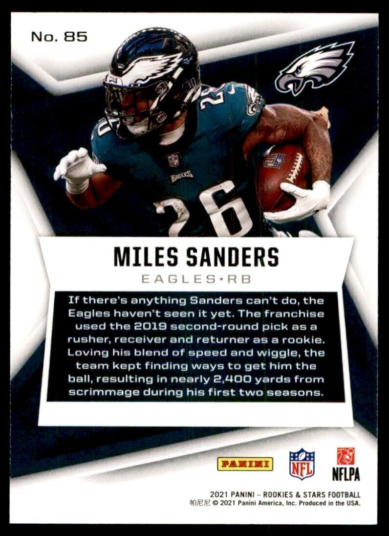2021 PANINI ROOKIES & STARS MILES SANDERS PHILADELPHIA EAGLES #85