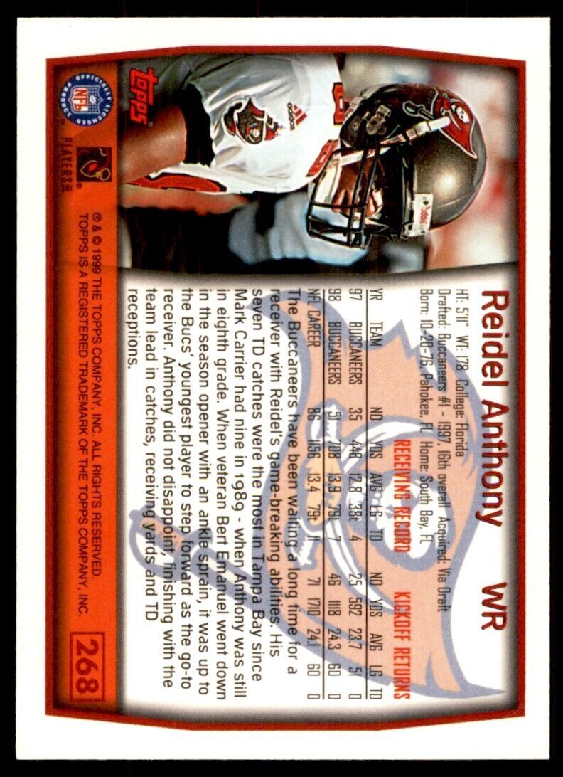 1999 TOPPS REIDEL ANTHONY TAMPA BAY BUCCANEERS #268