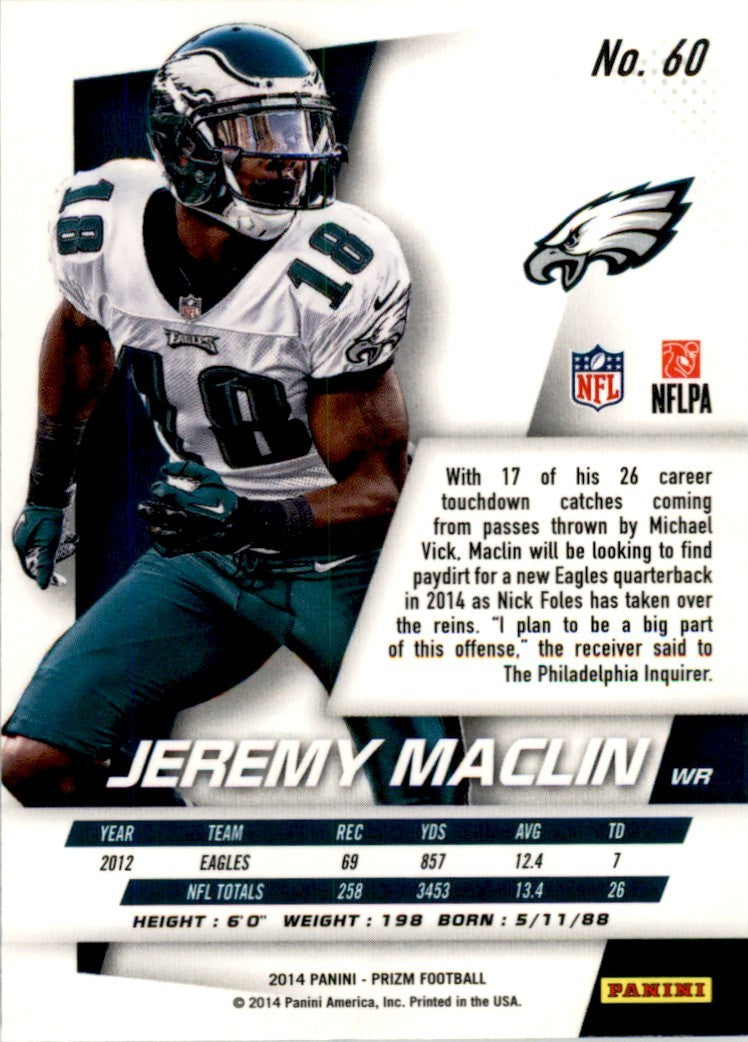 2014 PANINI PRIZM JEREMY MACLIN PHILADELPHIA EAGLES #60