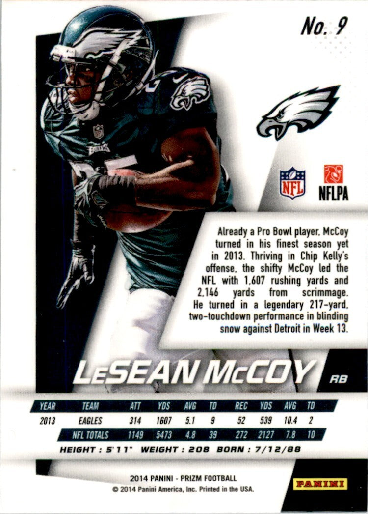 2014 PANINI PRIZM LESEAN MCCOY PHILADELPHIA EAGLES #9