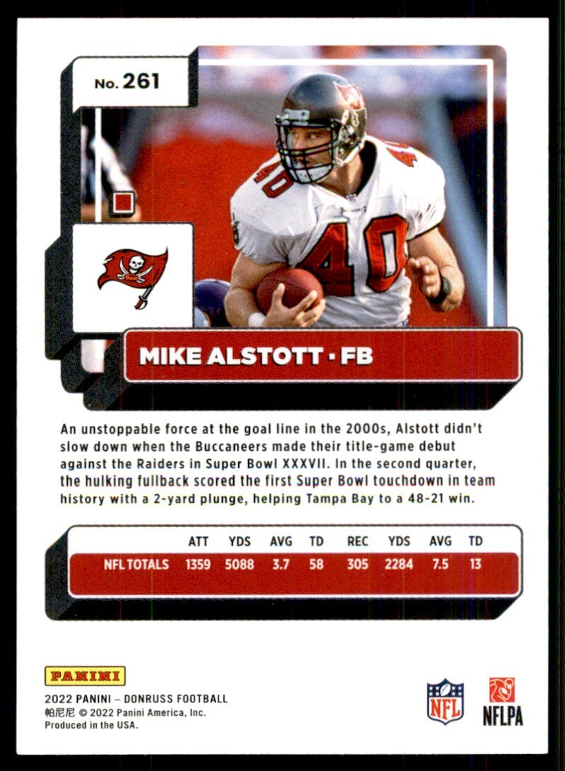 2022 Donruss Football Card Mike Alstott Tampa Bay Buccaneers #261