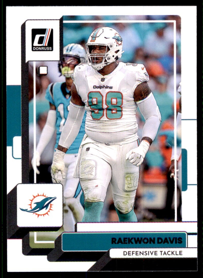 2022 Donruss Football Card Raekwon Davis Miami Dolphins #127