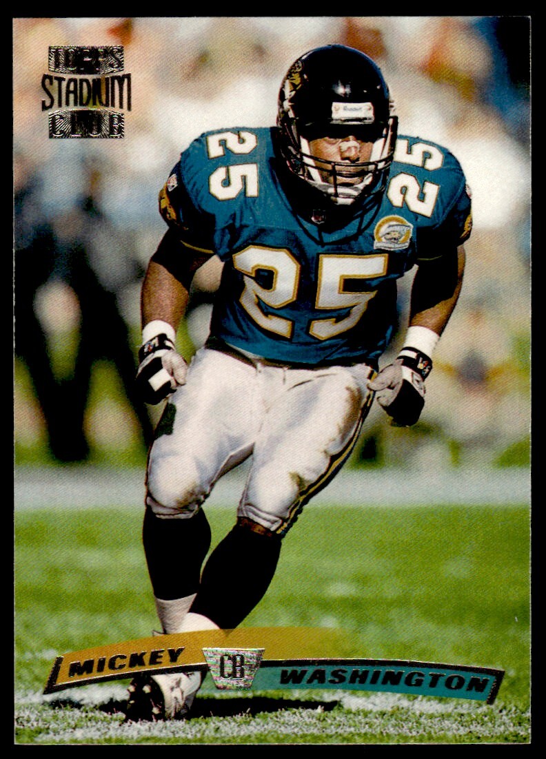 1996 Stadium Club Football Card Mickey Washington A Jacksonville Jaguars #2