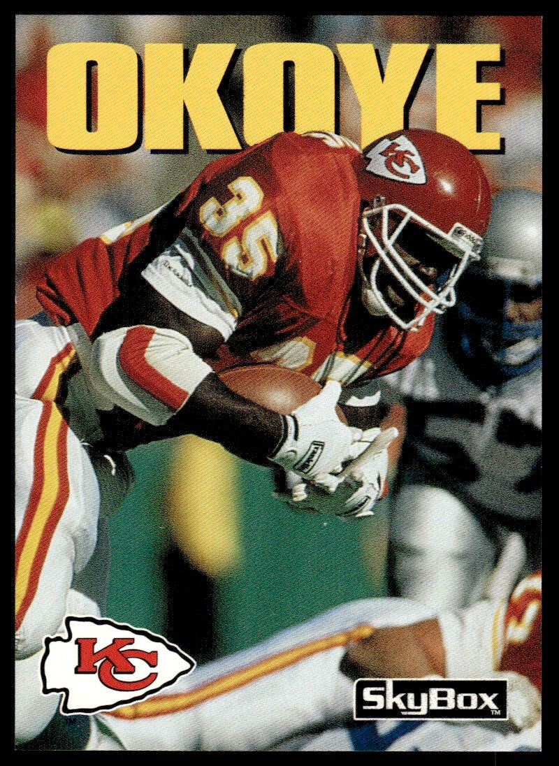 1992 SkyBox Football Card Christian Okoye E Kansas City Chiefs #203