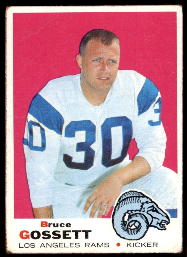 1969 TOPPS {DAMAGED} BRUCE GOSSETT LOS ANGELES RAMS #194