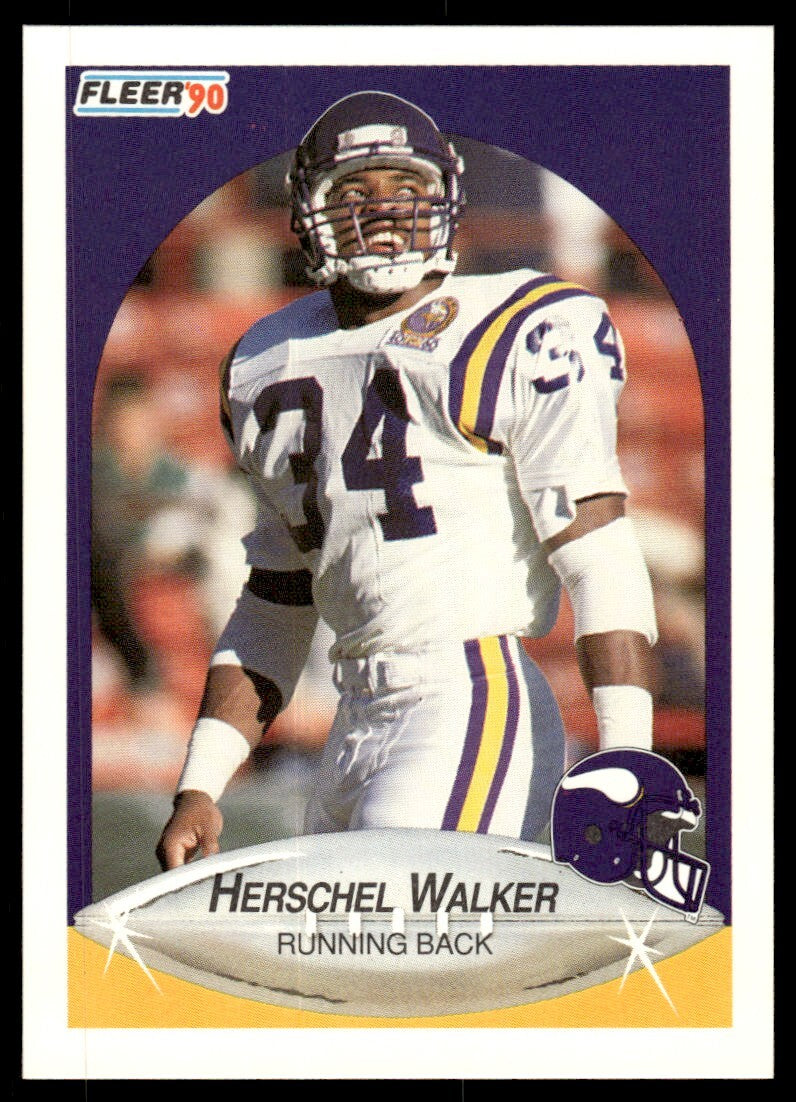 1990 Fleer Football Card Herschel Walker Minnesota Vikings #107